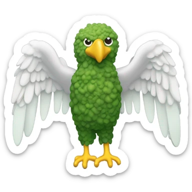 a broccoli bird that looks like the eagles bird sticker