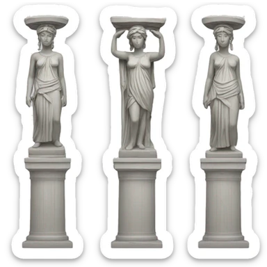 Greek Caryatids statues sticker