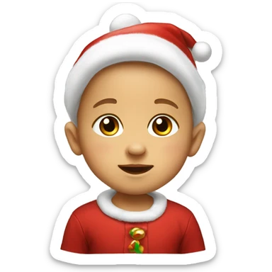 Cute baby boy wearing Christmas clothes  sticker