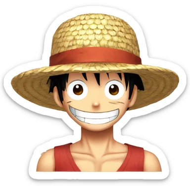 one piece straw hat Luffy sticker