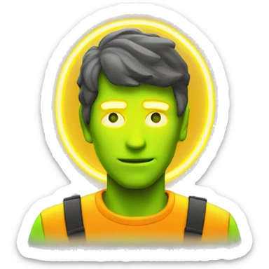 bright neon energy man sticker