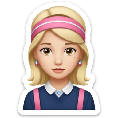a girl with preppy stuff sticker