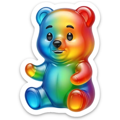 gummy bear with long hair, only head  sticker