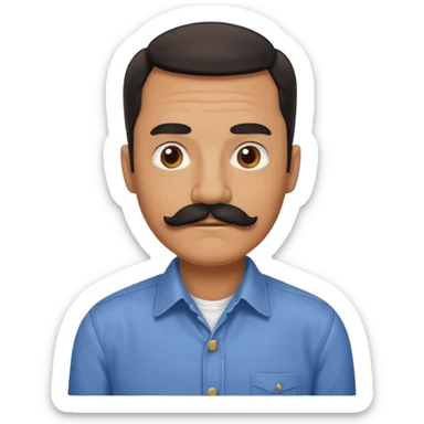 mustache middle aged man,Big black mustache. sticker