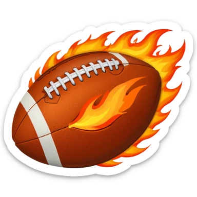 a flaming American football sticker