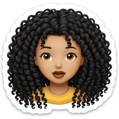 strands of black kinky curly hair falling off all over sticker