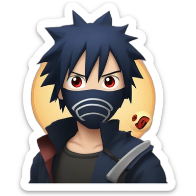 Sasuke with sharingan fighting Naruto sticker