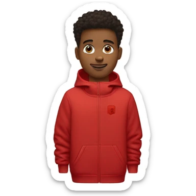 A young guy in a red nike tech fleece sticker