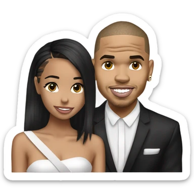 Hyper Realistic Chris Brown  Karruche Tran romantic photo  sticker