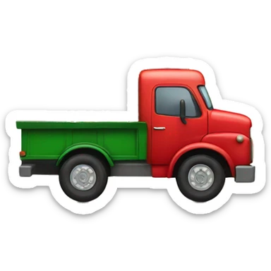 Little red truck hauling a Christmas tree sticker