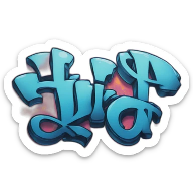 Graffiti of the words “hi” sticker