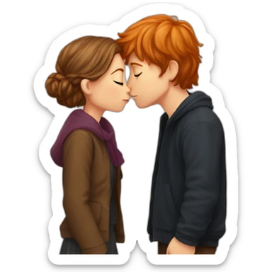 Hermione Granger kissing Ron Weasley sticker