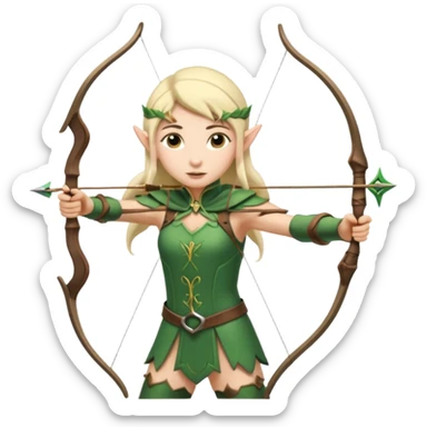 Elf archers with curved bows and arrows sticker