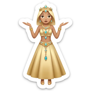 vestimenta himilce en cuerpo entero con joyas  sticker