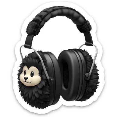 Protectores de orejas + solo, sin persona sticker