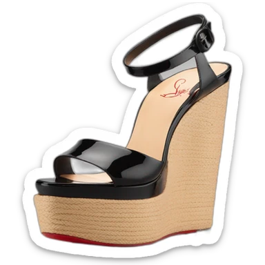 Platform wedges black paten louboutin sticker