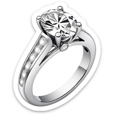 Oval Engagement ring diamond channel set band  sticker