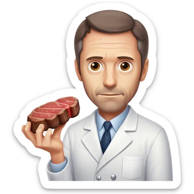 Dr. House is grilling a steak. sticker