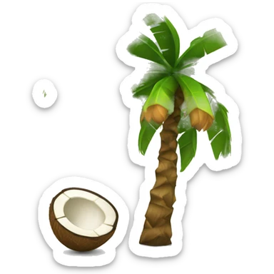 palm tree and falling coconuts  sticker