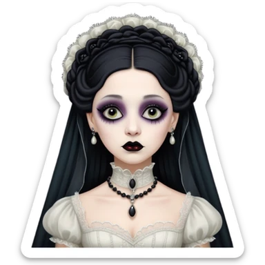 Lene Lovich like victorian creepy bride sticker