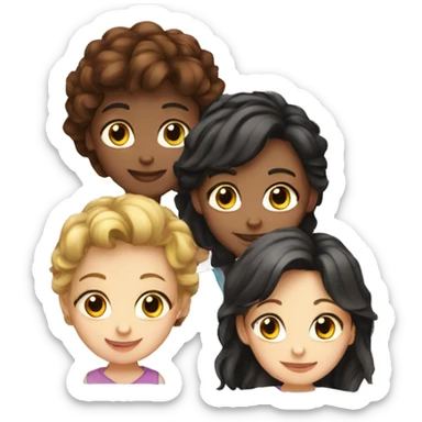 4 girls 1 boy friendship sticker