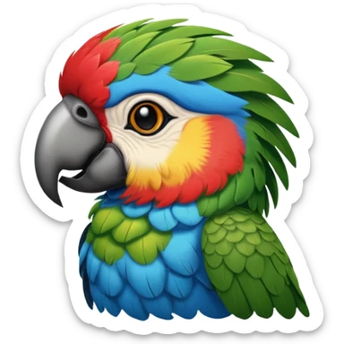 Parrort with face tattoo  sticker