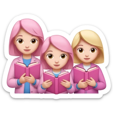 Por ejemplo quiero de que unos muñequitos estudien y que pusiste en unos libritos y que todo sea color rosa y cute sticker