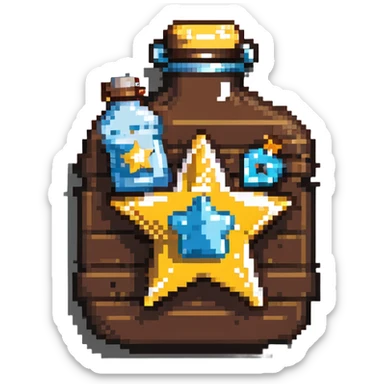 sheriff badge with star and baby feeding bottle in center sticker