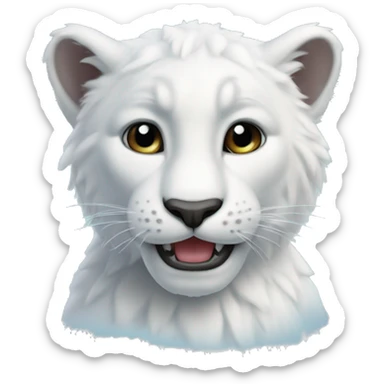 Panthère des neiges bébé  sticker