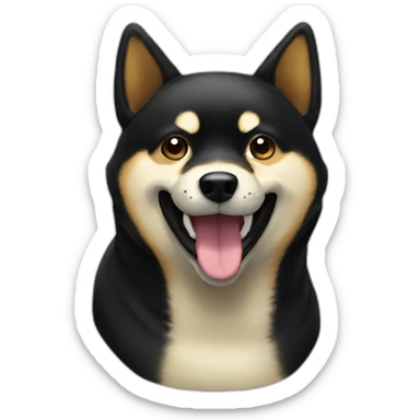 smiling-black-shibainu-face sticker