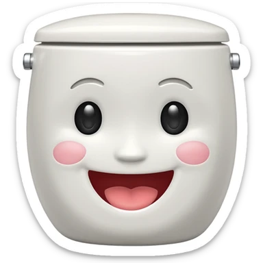 A open 🚽 with a face 😀 sticker