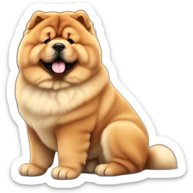 Chow chow dog, young cute,furry shiny dog cute, realistic, young,sitting on floor, beautiful picture, 4k, 16k sticker