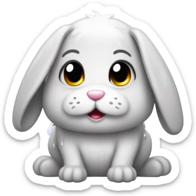 Wet dripping Bunny  sticker