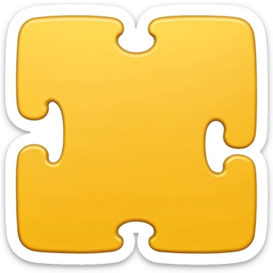 yellow puzzle piece emoji, classic jigsaw shape sticker
