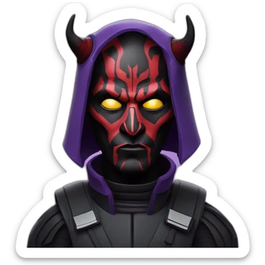 Darth Maul in a purple space suit  sticker