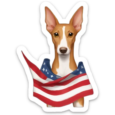 podenco ibicenco con la bandera de murcia sticker