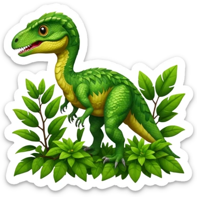 Velociraptor in a bush sticker