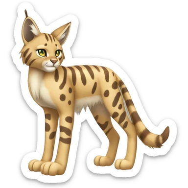 Striped and spotted Lynx-Caracal-Fakemon-hybrid full body sticker
