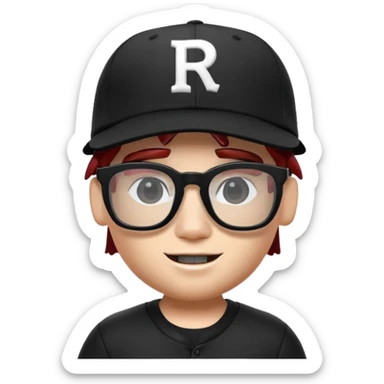 a roblox bacon that has a black baseball hat and has cool black glasses sticker