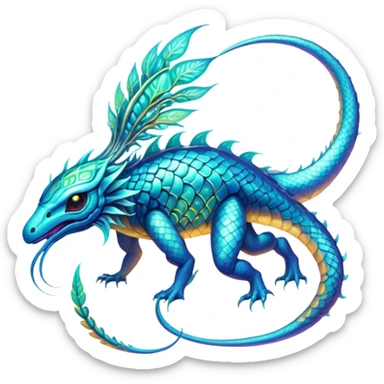 Epic exotic divine complex detailed iridescent aesthetic-scenery-Fakémon-creature sticker