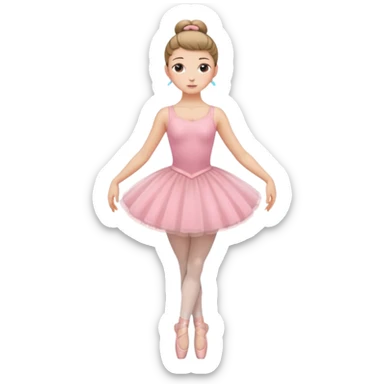 ballet bun  hair princes standing pose sticker