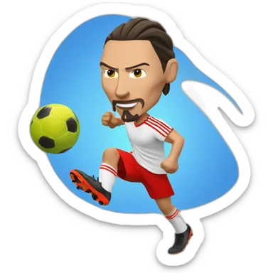 zlatan practicing soccer with a fajita sticker