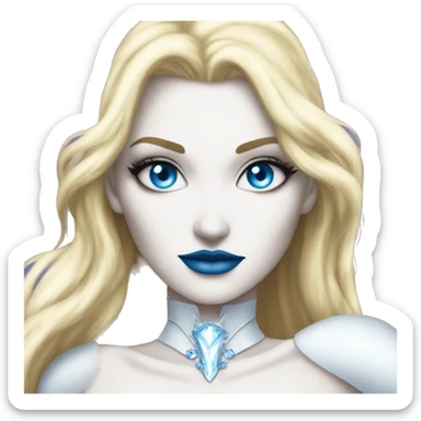 Emma Frost with Blue Eyes wearing corset sticker