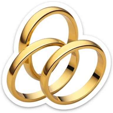 three interlocking gold rings in a triangle formation sticker