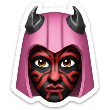 darth maul wearing a pink dress sticker