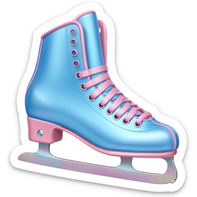 Blue and pink pastel ice skates sticker