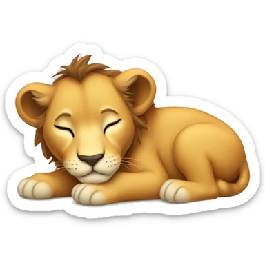  lion cub napping on its back sticker
