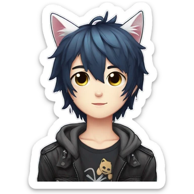 Cute Edgy Attractive Gorgeous Kawaii Anime Punk Catboy sticker