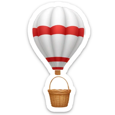  white static balloon with red basket sticker