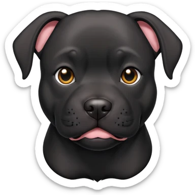 black pitbull dog soft sticker